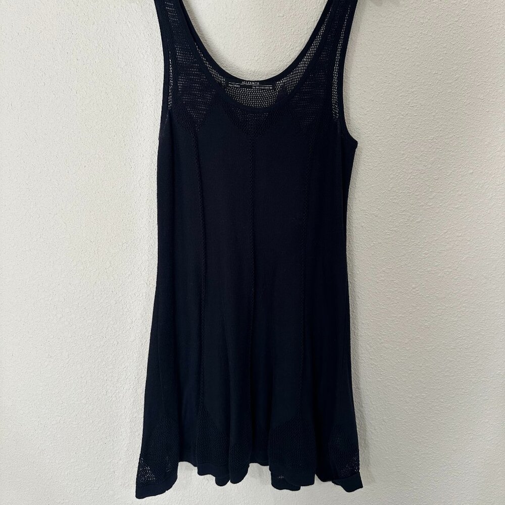 ALL SAINTS - Navy Cotton Knit Mini Dress, Size 6